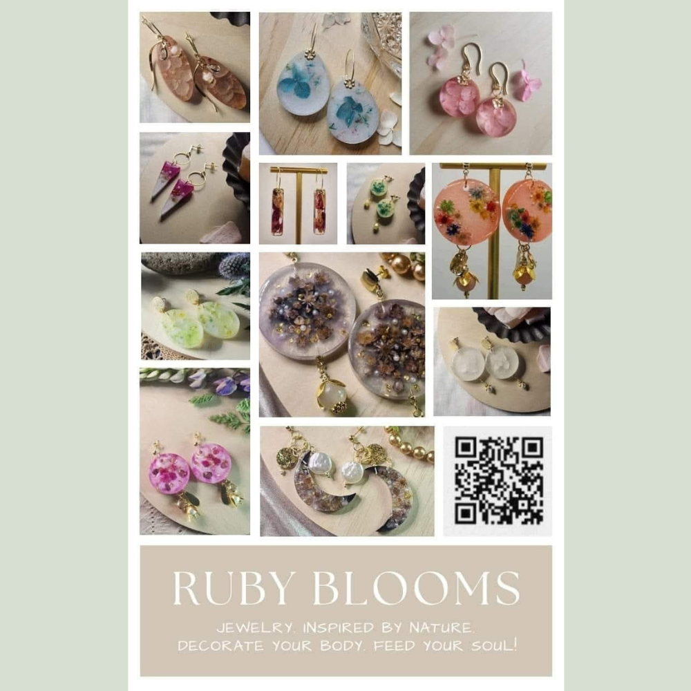 Handmade Artisanal Locally Foraged Floral Resin Earrings - Assorted